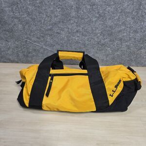 L.L. Bean Duffle Bag‎ Yellow Black Nylon Travel Gym Tote